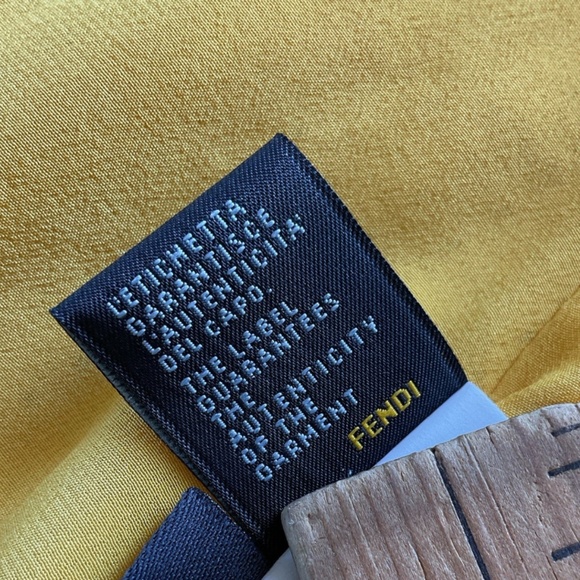 FENDI Women’s Sz 40 (US 8/10) Wool Cotton Silk Lined Yellow Button Front Skirt - Picture 10 of 13